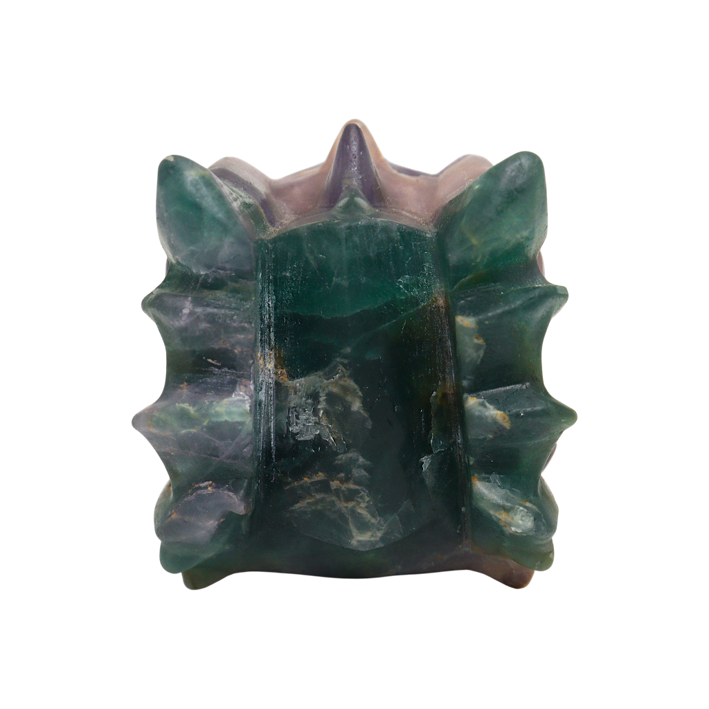 Multi Coloured Fluorite Dragon Head Carving
