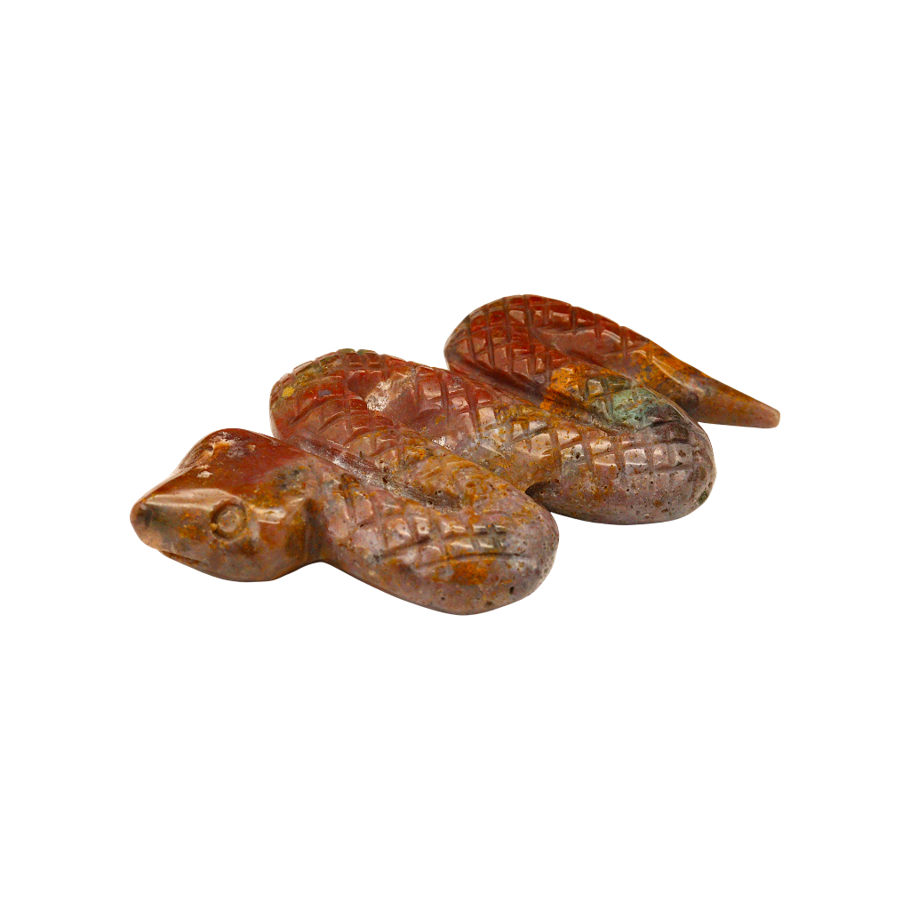 Ocean Jasper Snake Carving
