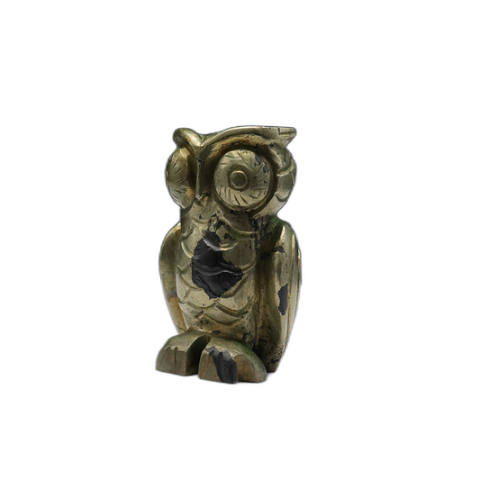 Pyrite Owl Carving