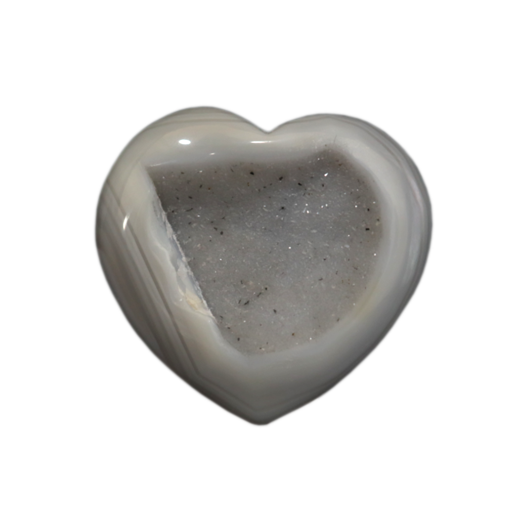 Druzy Quartz in Agate Hearts