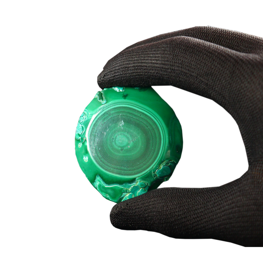 Malachite Cut Stalactite Rings