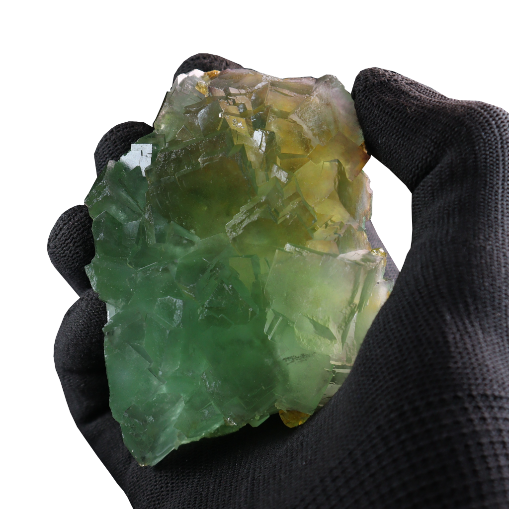 Green Fluorite with Calcite