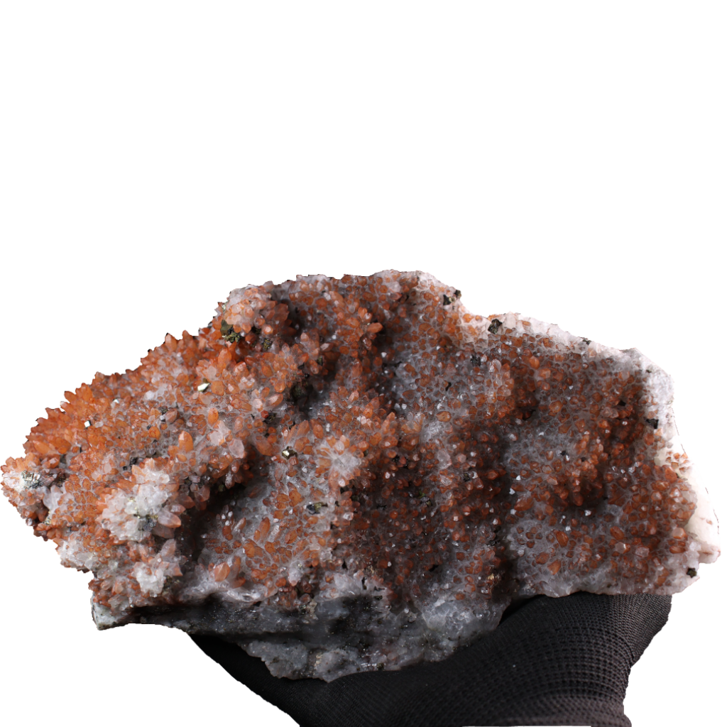 Red Quartz with Pyrite and Goethite