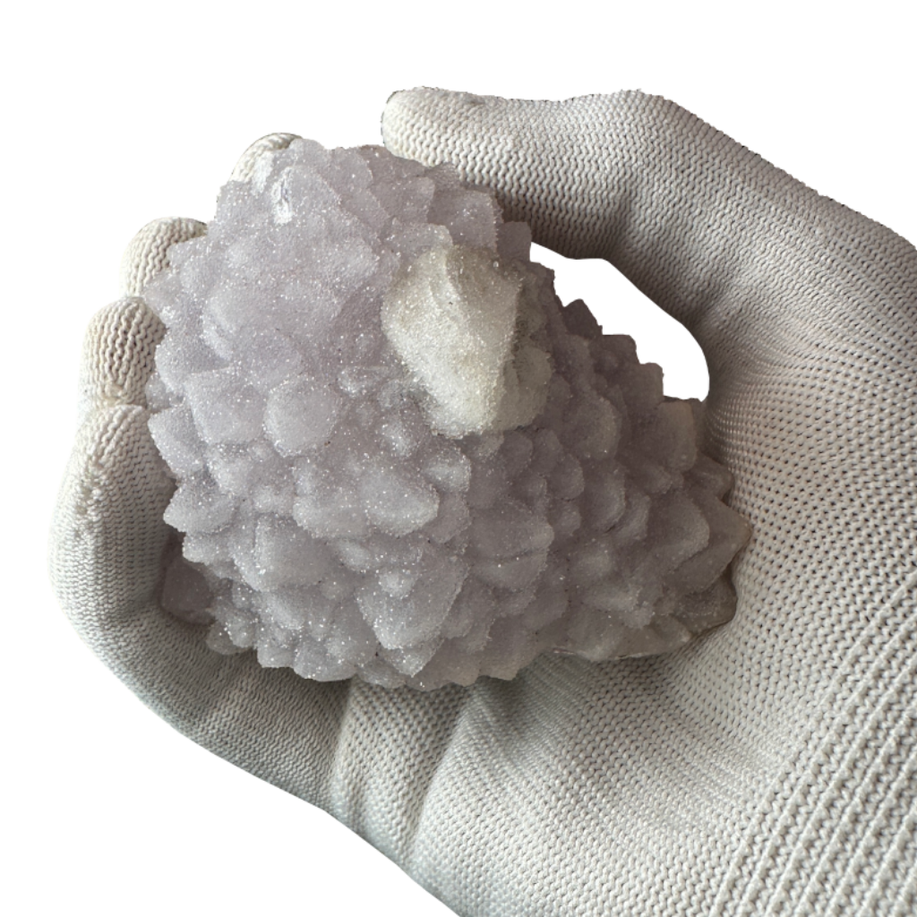Calcite on Amethyst Stalavtite Coated With Druzy Quartz