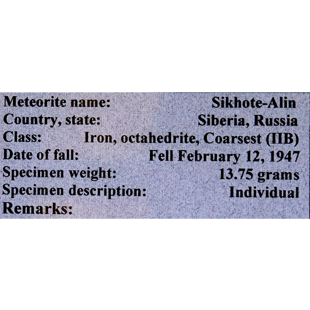 Meteorite (Sikhote-Alin)