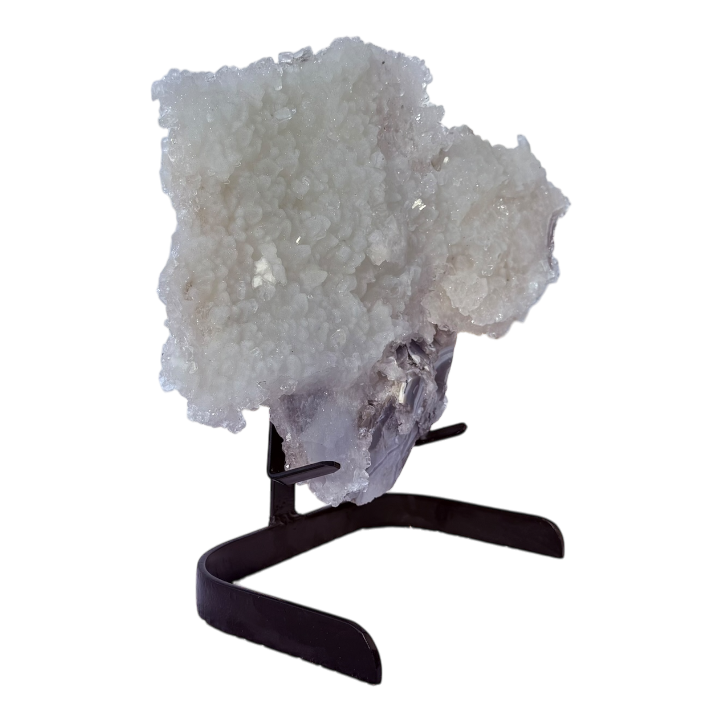 Apophyllite on Agatized Quartz