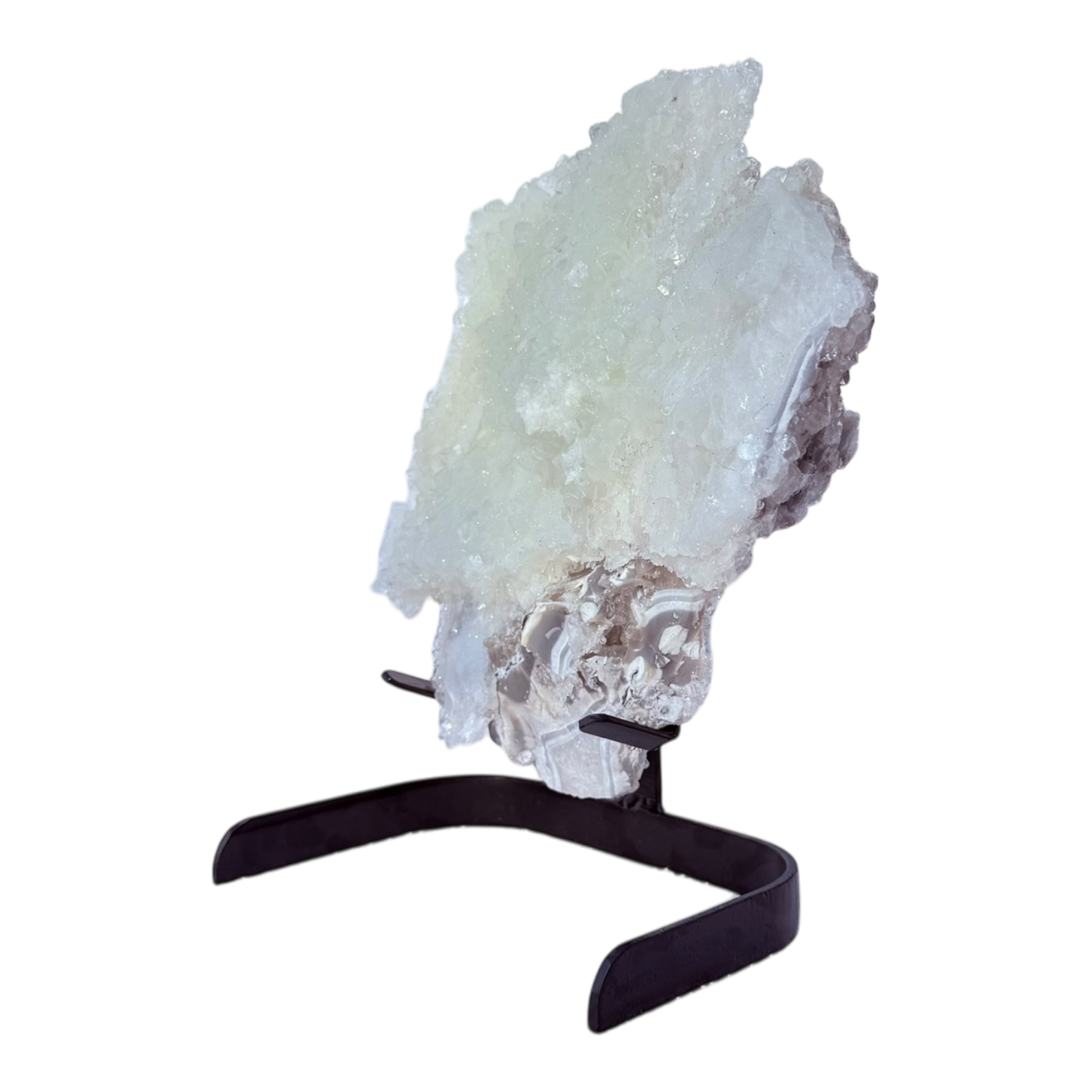 Apophyllite on Agatized Quartz