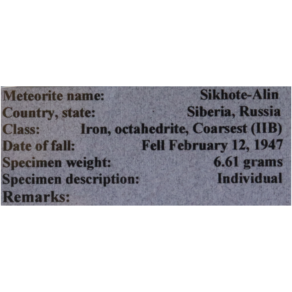 Meteorite (Sikhote-Alin)