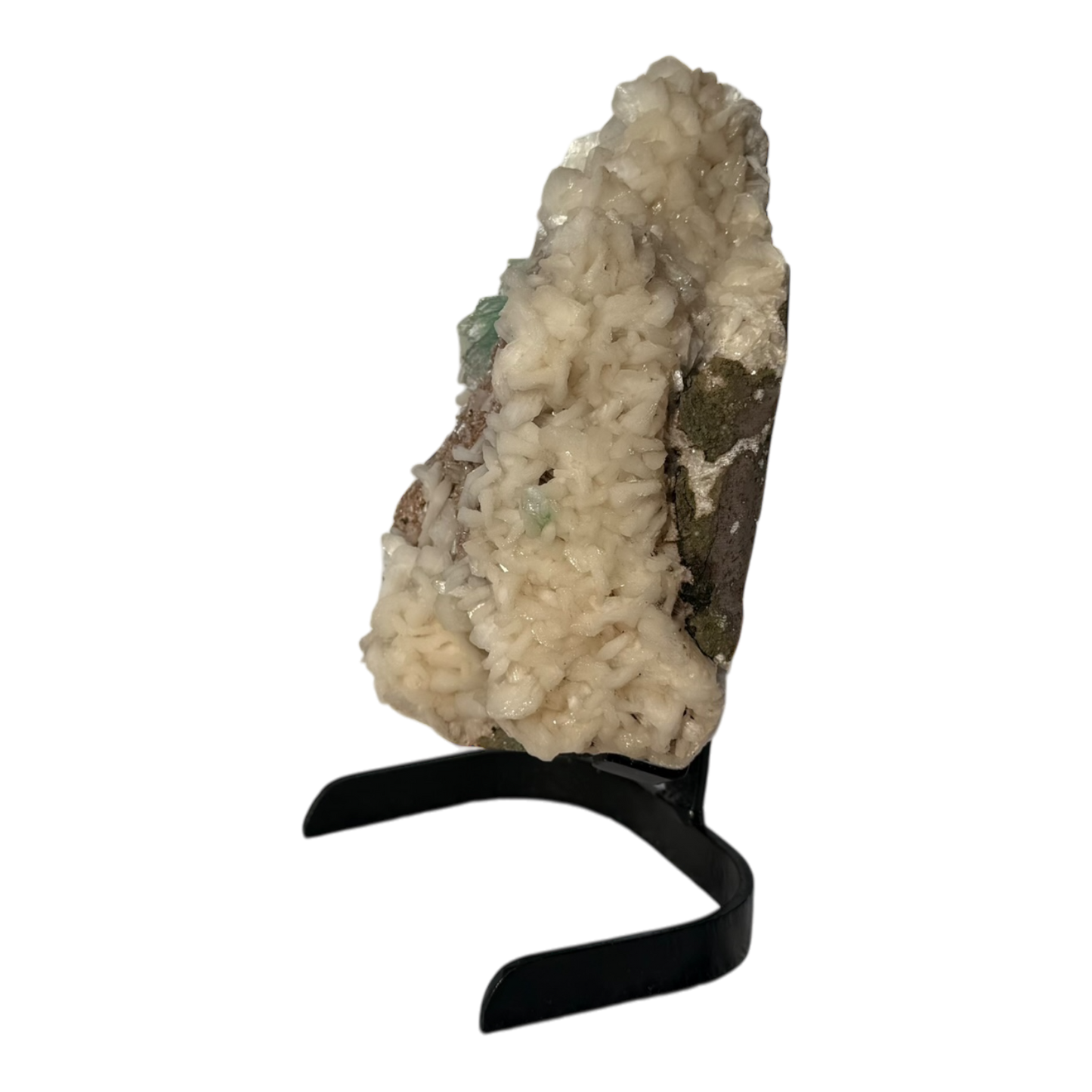 Green Apophyllite with Stilbite on Micro Heulandite Matrix