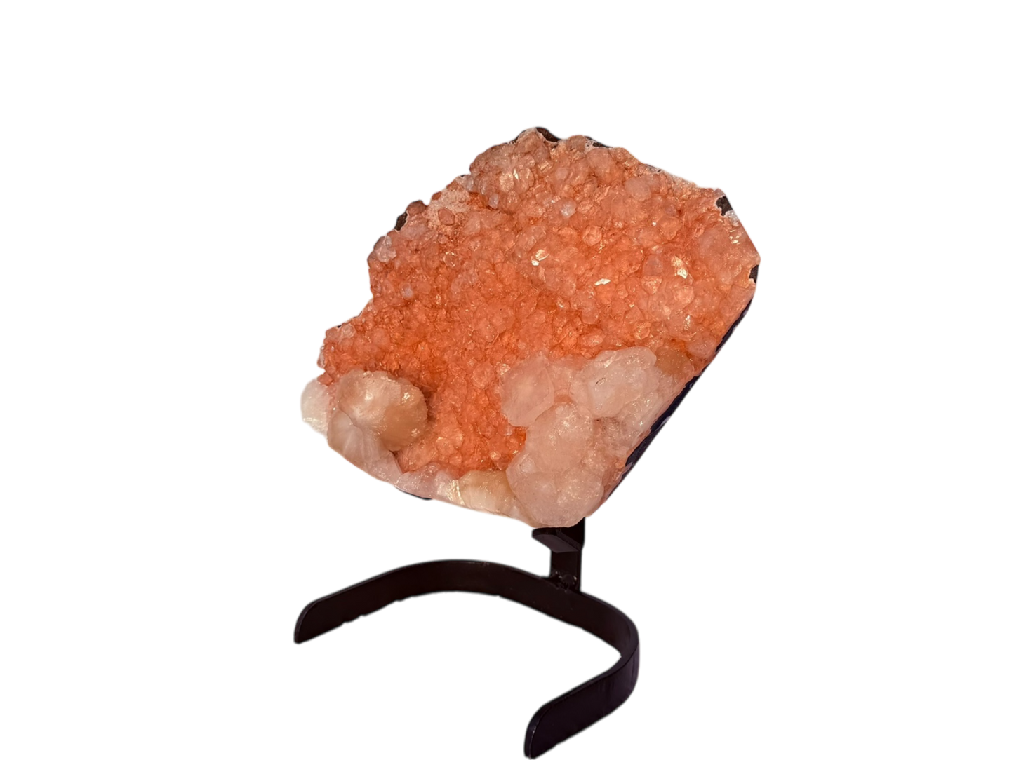 Orange apophyllite with stilbite