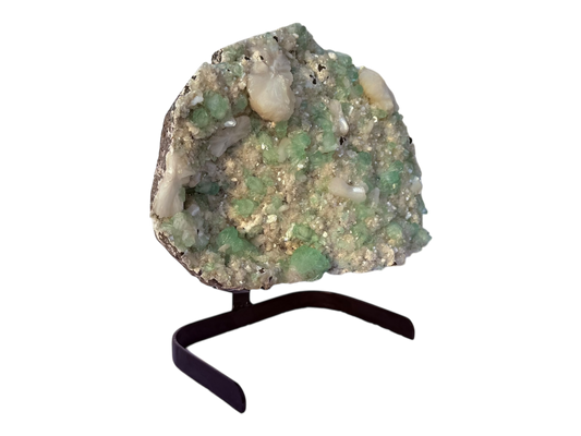 Green Apophyllite with stilbite