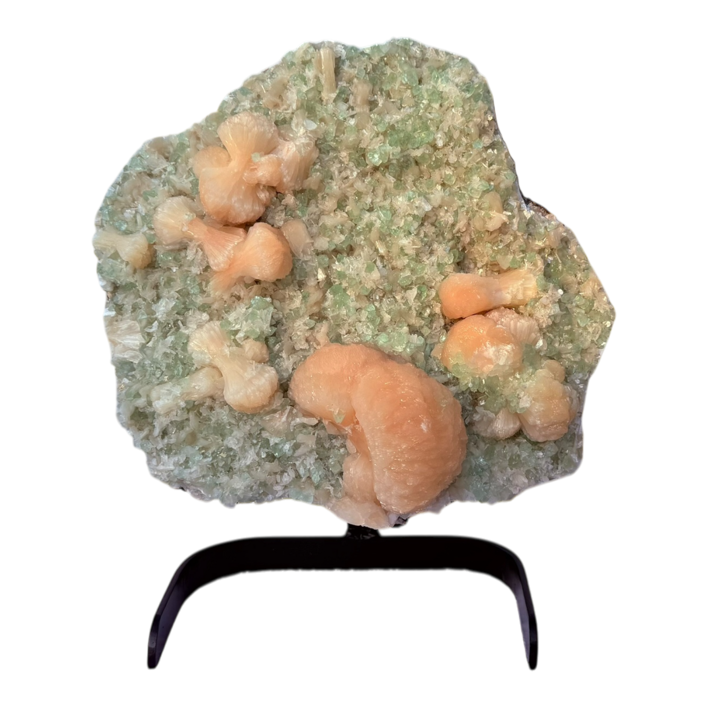 Green Apophyllite with Stilbite