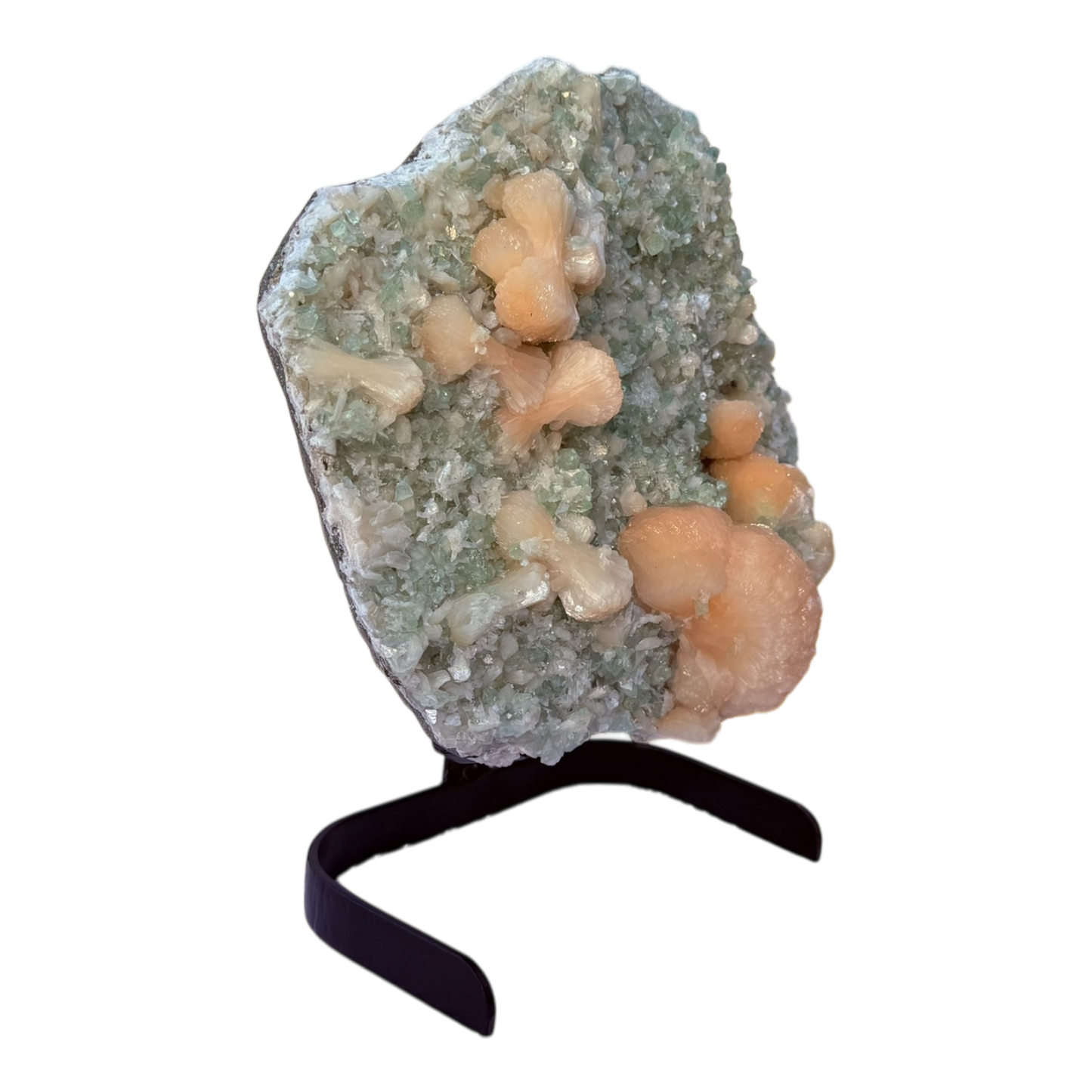 Green Apophyllite with Stilbite