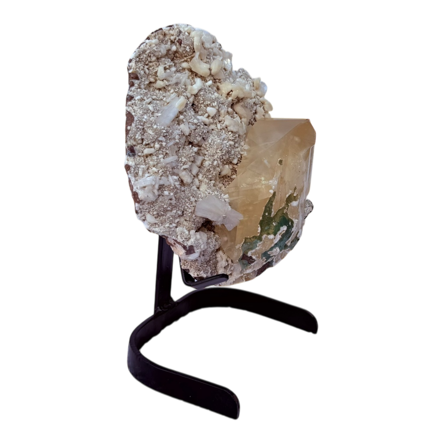 Stilbite with honey calcite