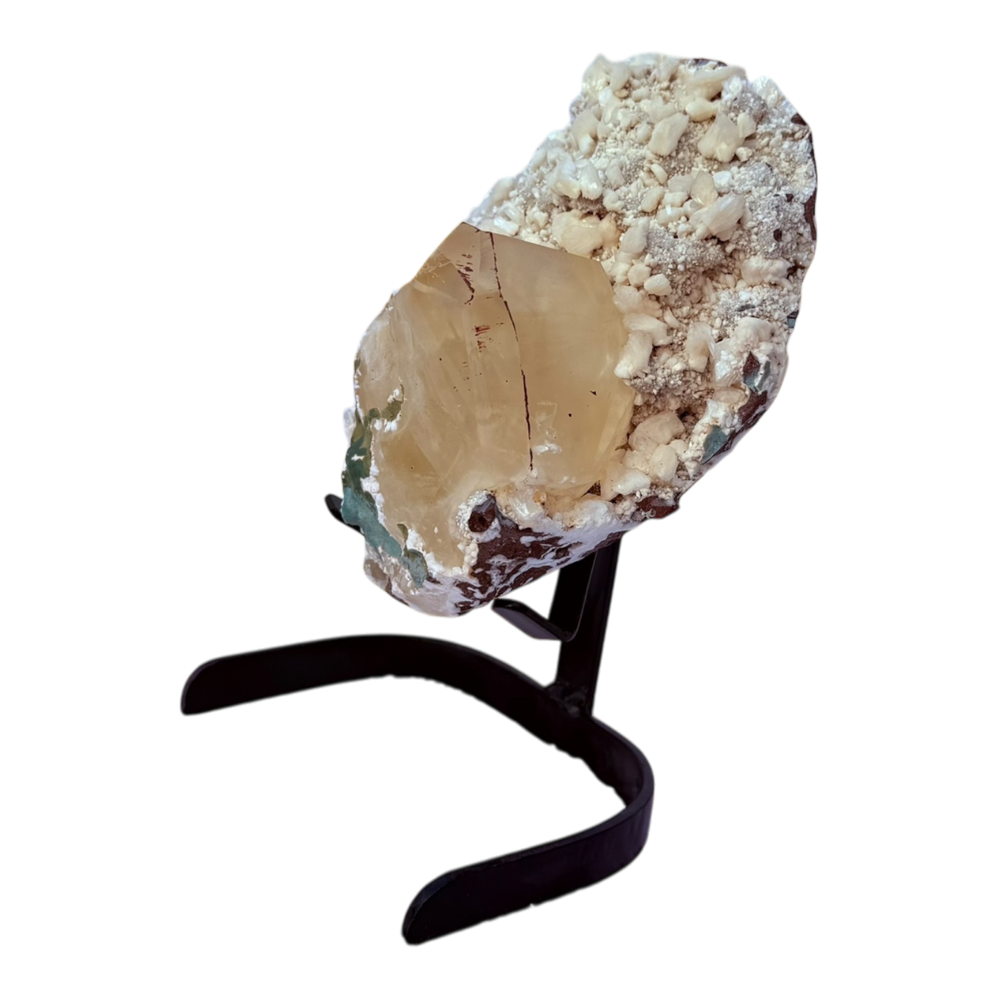 Stilbite with honey calcite