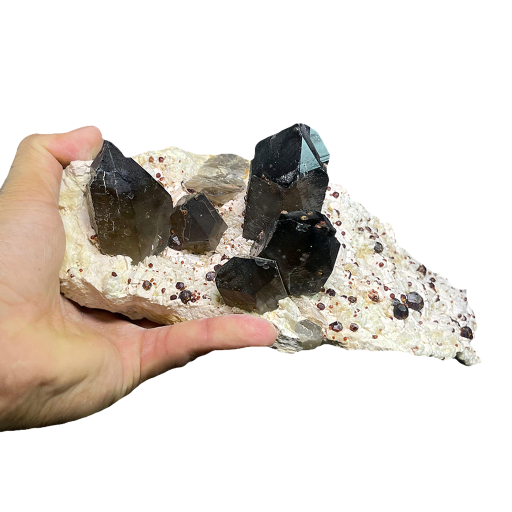 Smoky Quartz with Garnet Ball