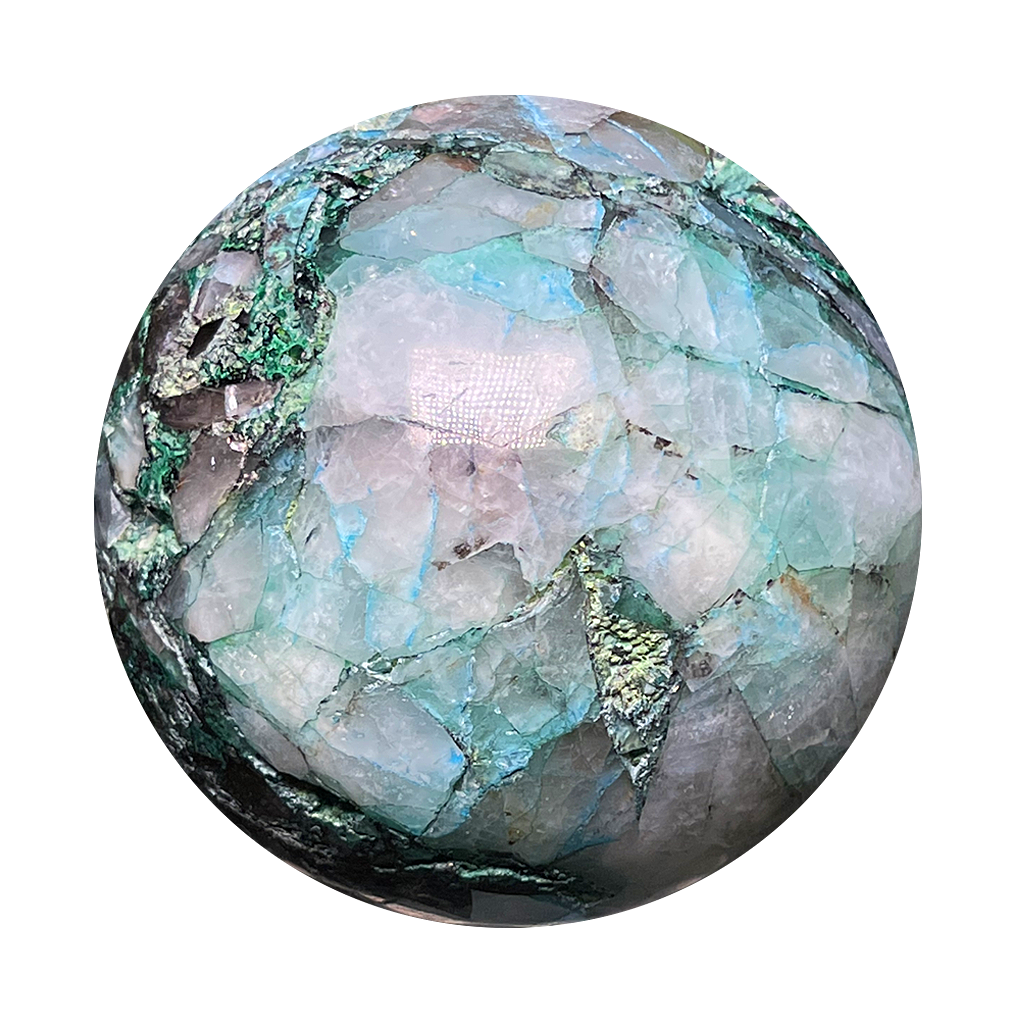 Chrysocolla with Quartz Sphere