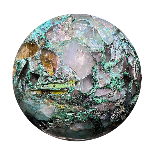 Chrysocolla with Quartz Sphere