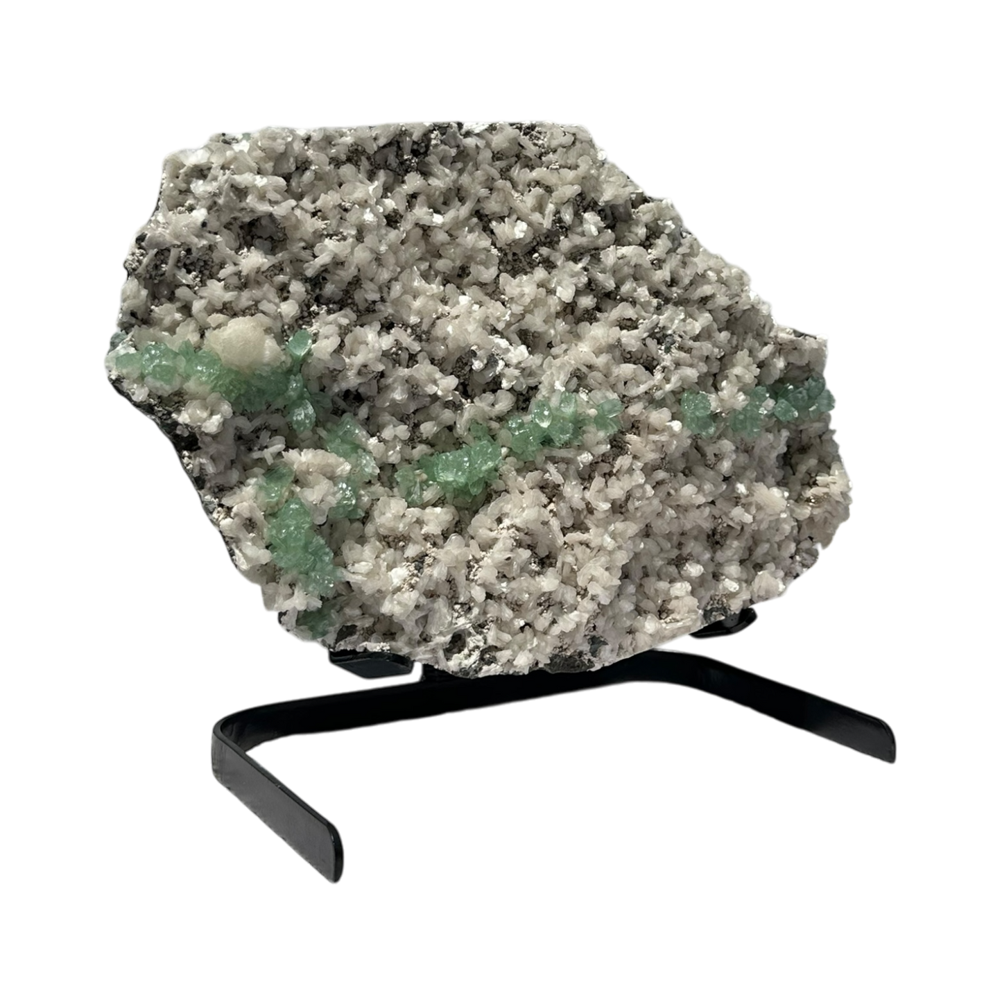 Green Apophyllite with stilbite