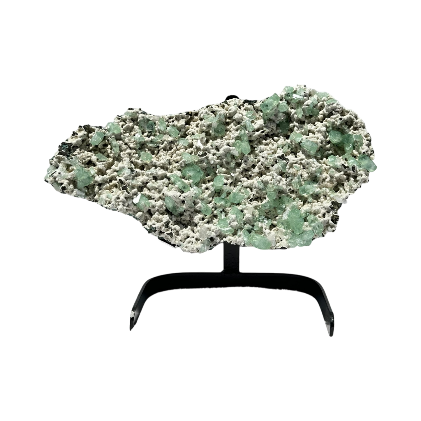 Green Apophyllite on Heulandite