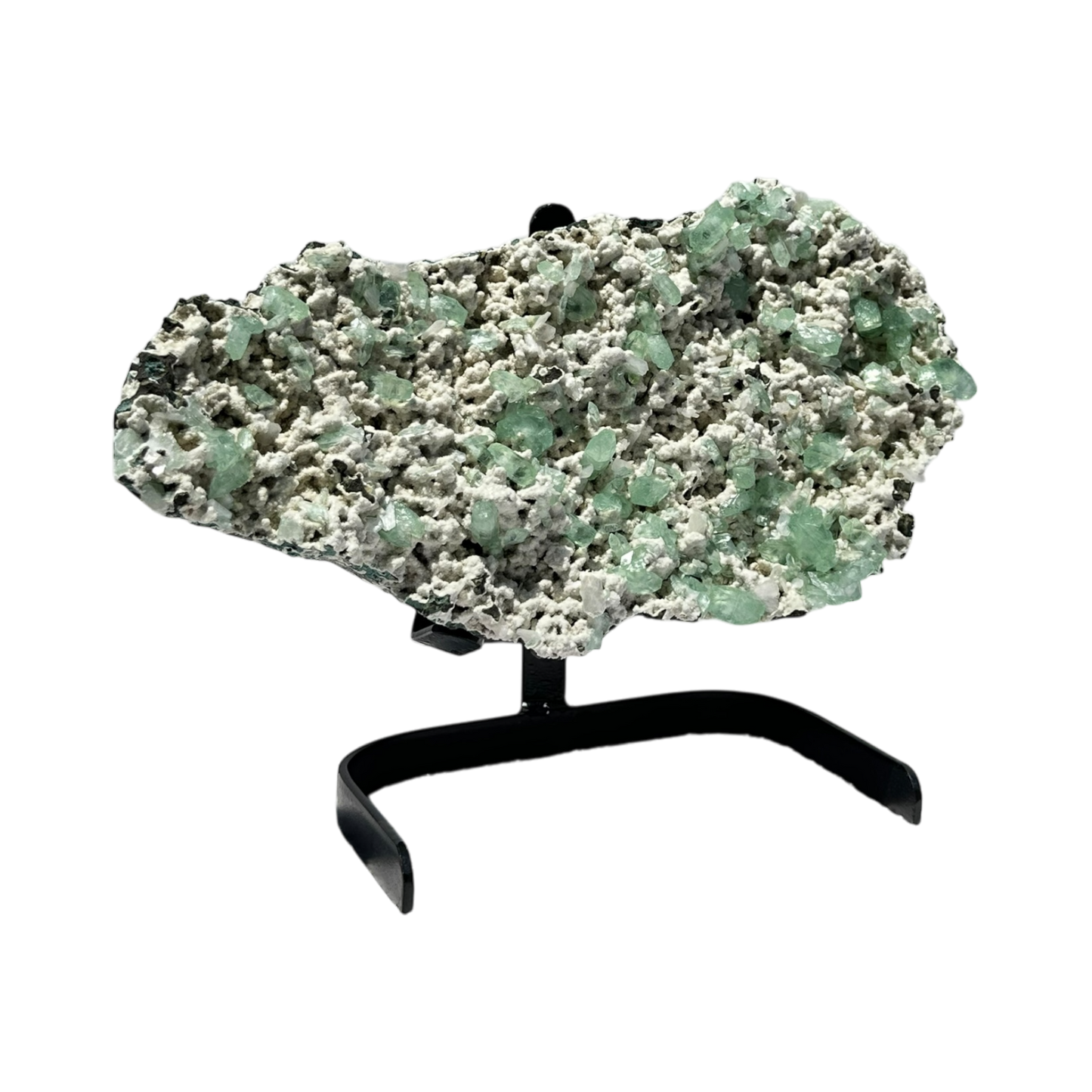 Green Apophyllite on Heulandite