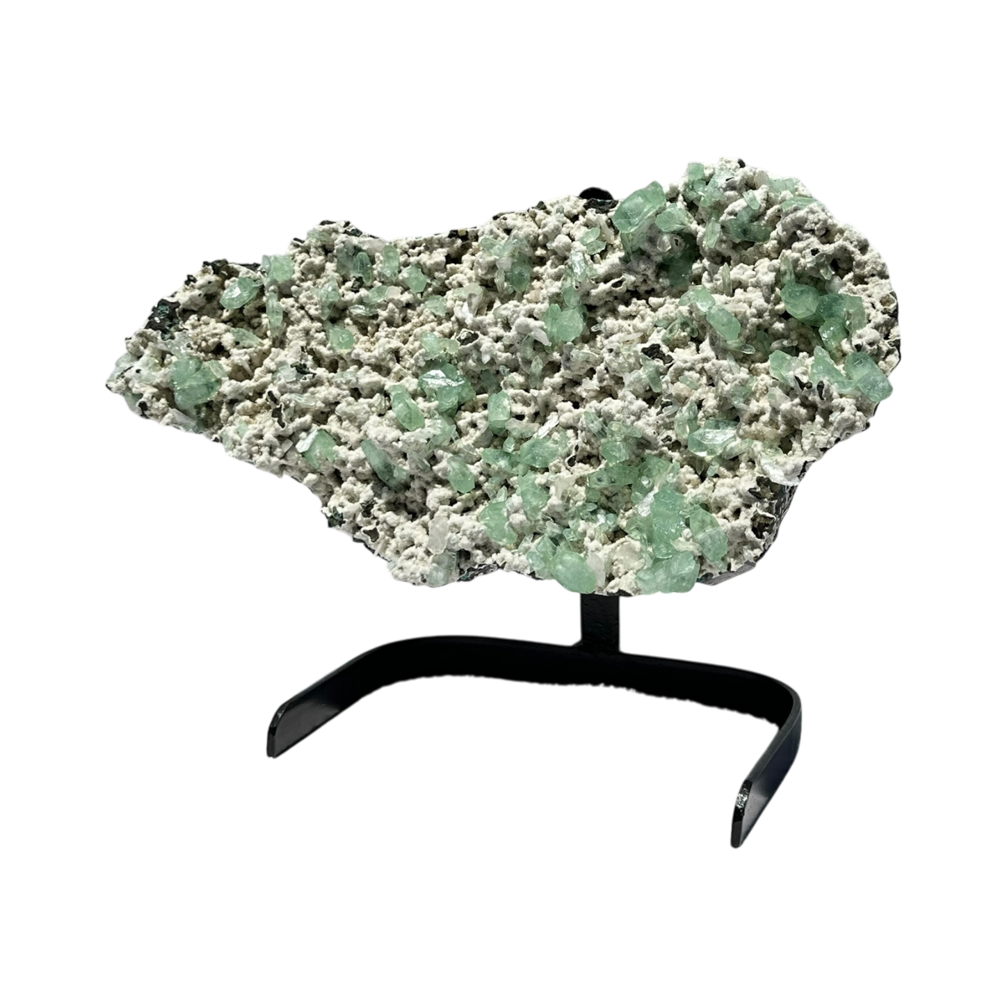 Green Apophyllite on Heulandite
