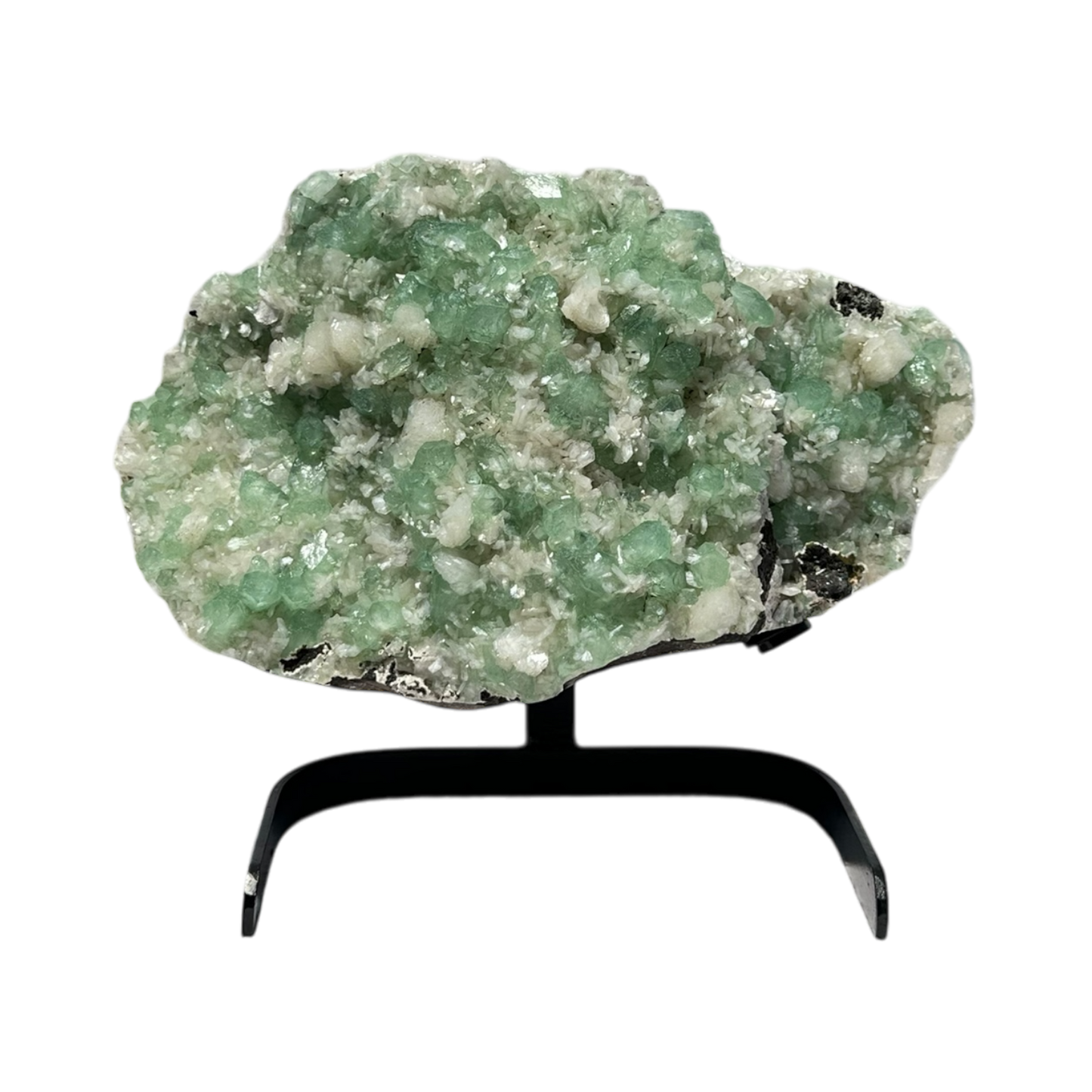 Green Apophyllite with stilbite
