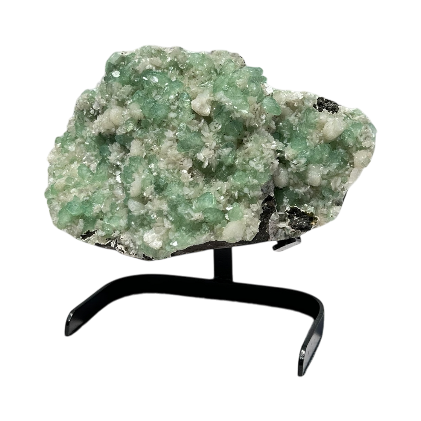 Green Apophyllite with stilbite