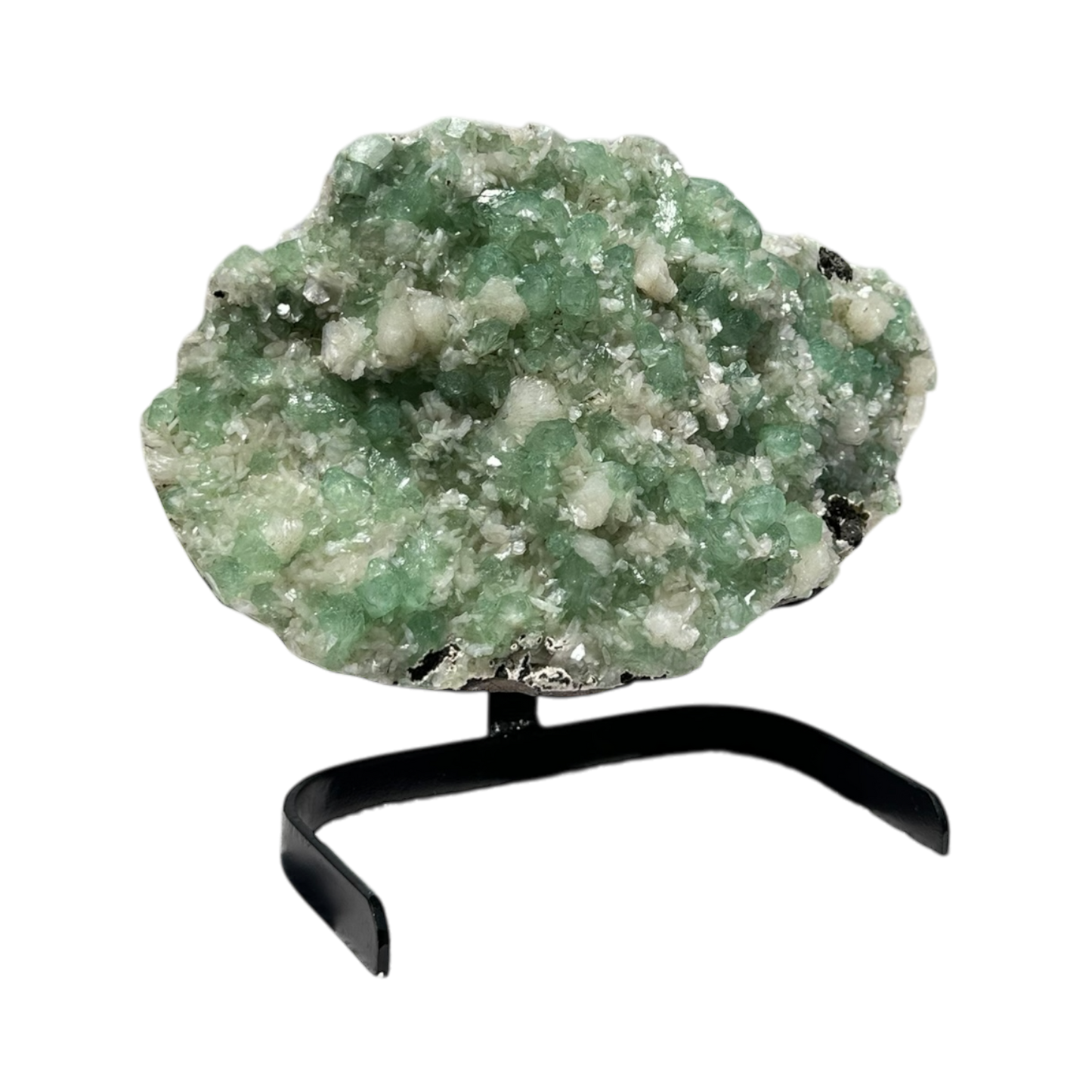 Green Apophyllite with stilbite