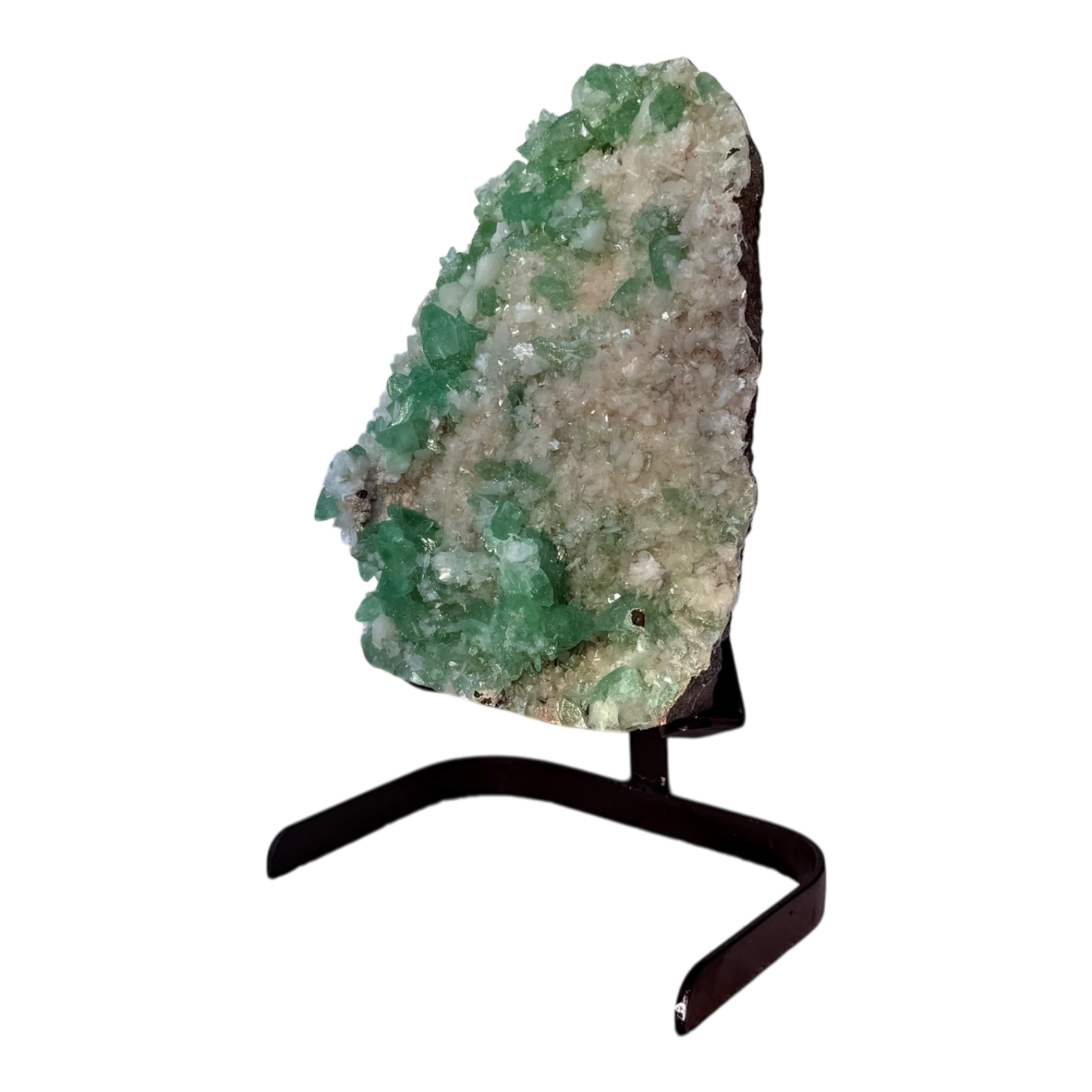 Green Apophyllite with Stilbite on Heulandite Matrix