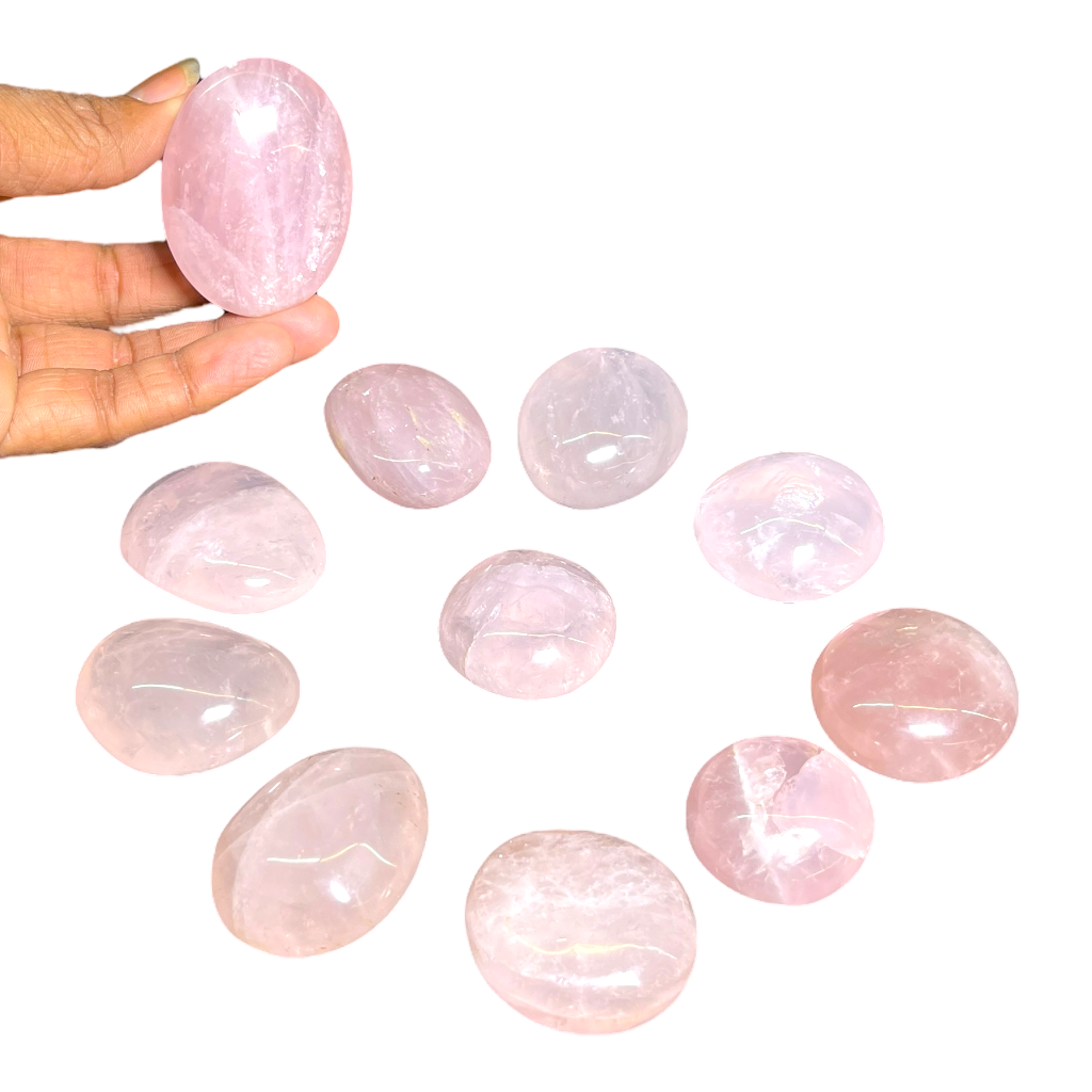 Rose Quartz Palm (10 Pcs Set)