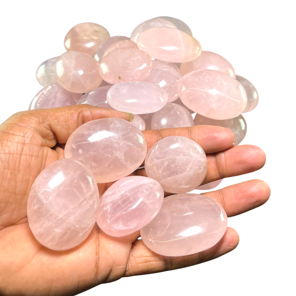 Rose Quartz Palm (10 Pcs Set)
