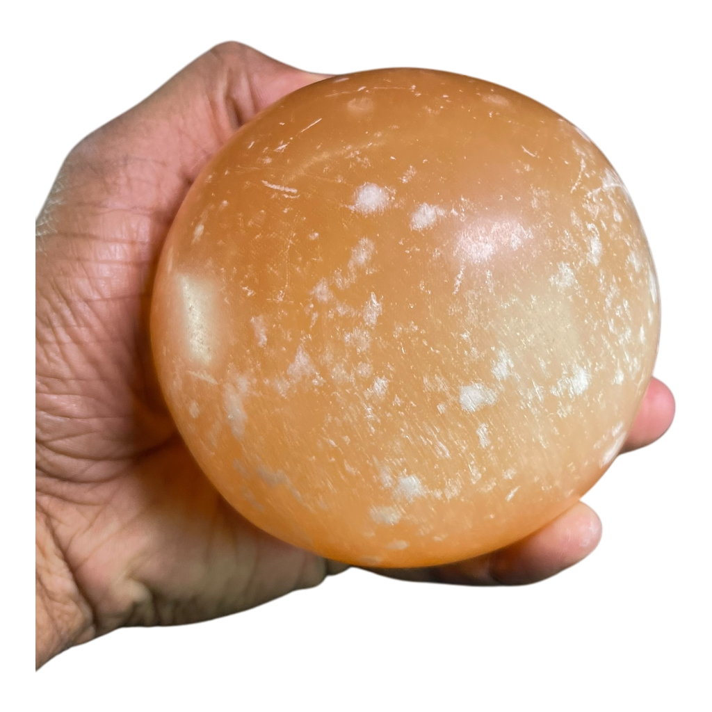 Selenite Sphere Orange