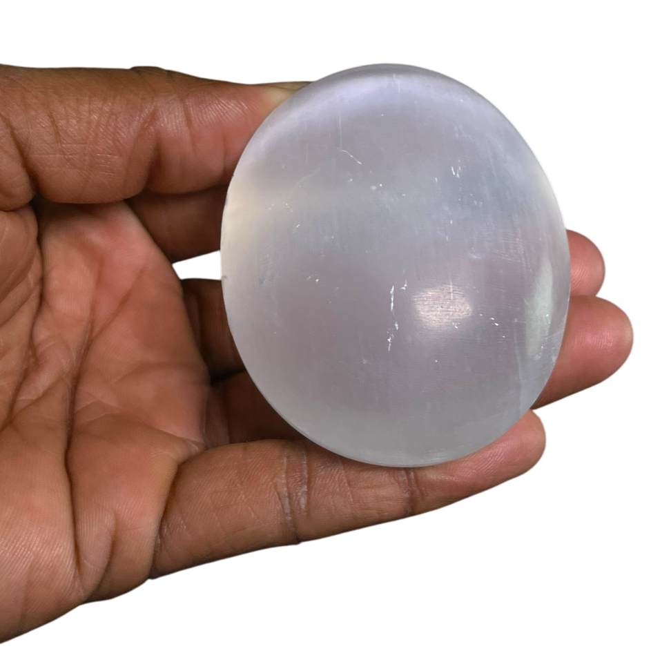 Selenite Palm Stone
