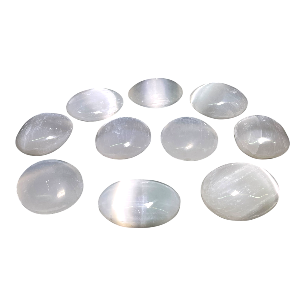 Selenite Palm Stone