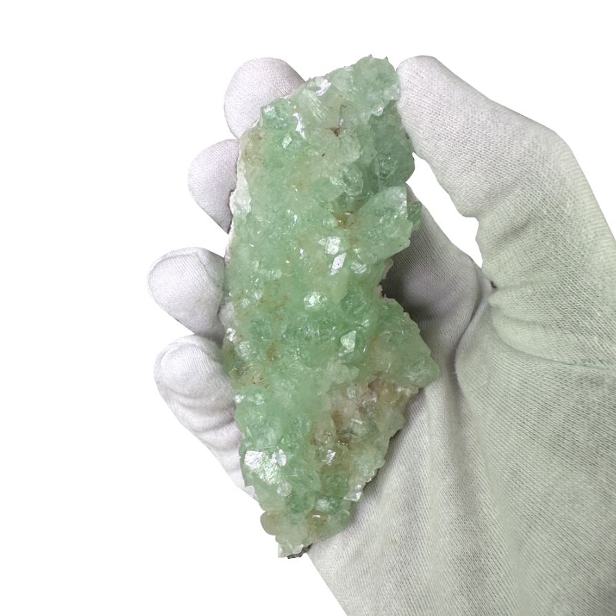Green Apophyllite on White Heulandite
