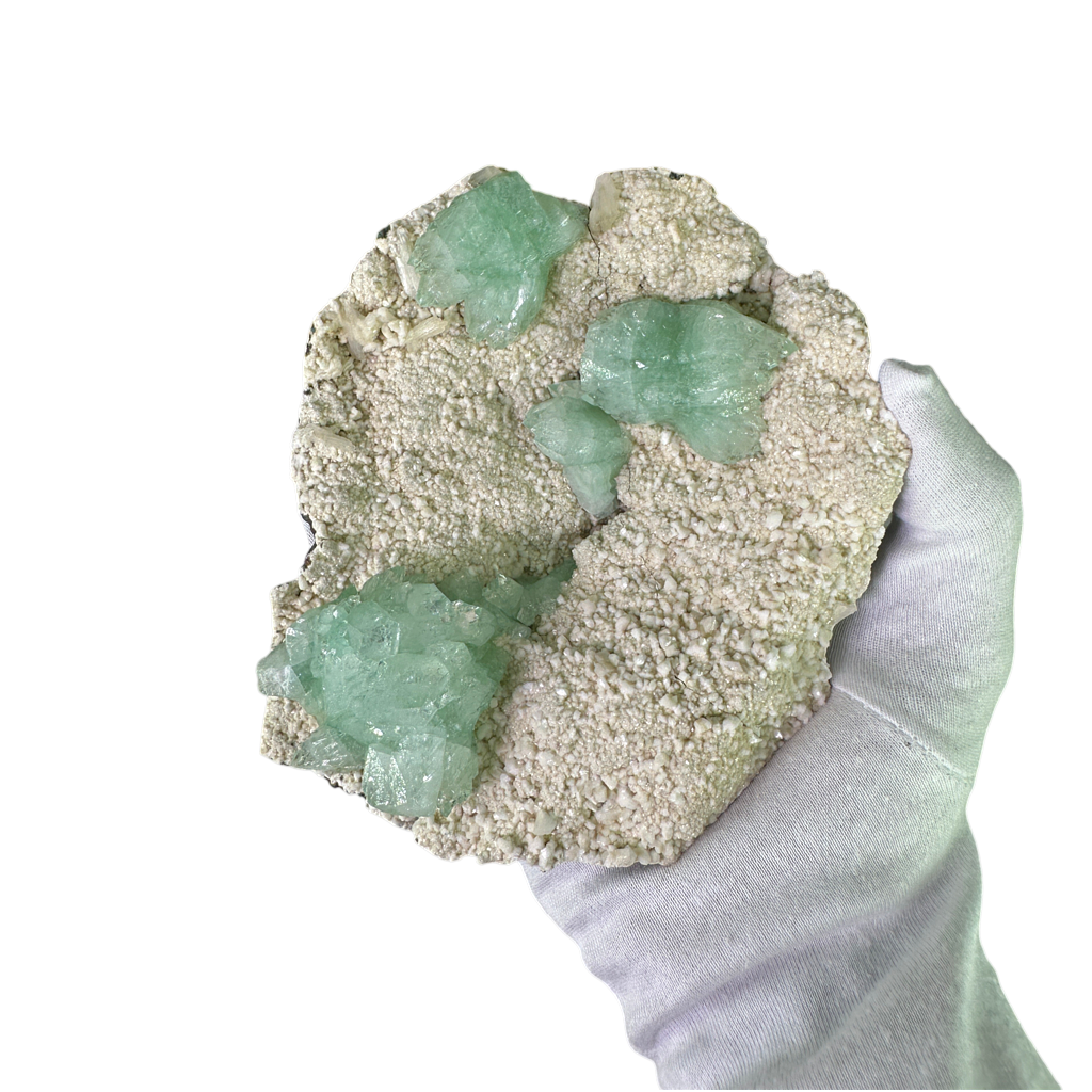 Green Apophyllite with Micro Heulandite