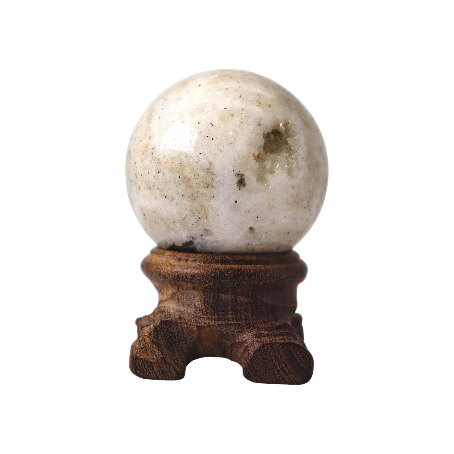 Pyrite in Quartz Sphere