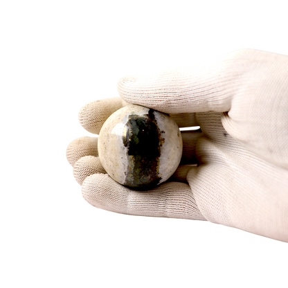 Pyrite in Quartz Sphere
