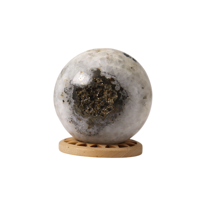 Pyrite in Quartz Sphere