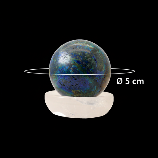 Azurite Malachite Sphere on Selenite Stand