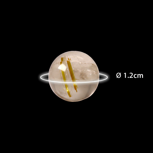 Golden Rutile in Quartz Sphere