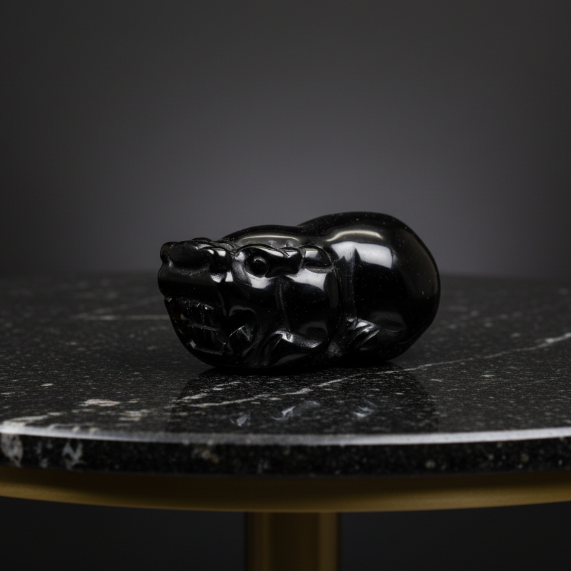 Obsidian Carving Hippo