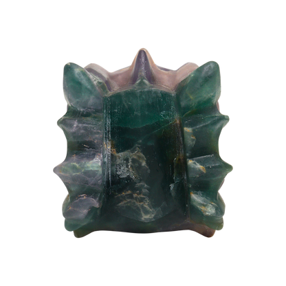 Multi Coloured Fluorite Dragon Head Carving