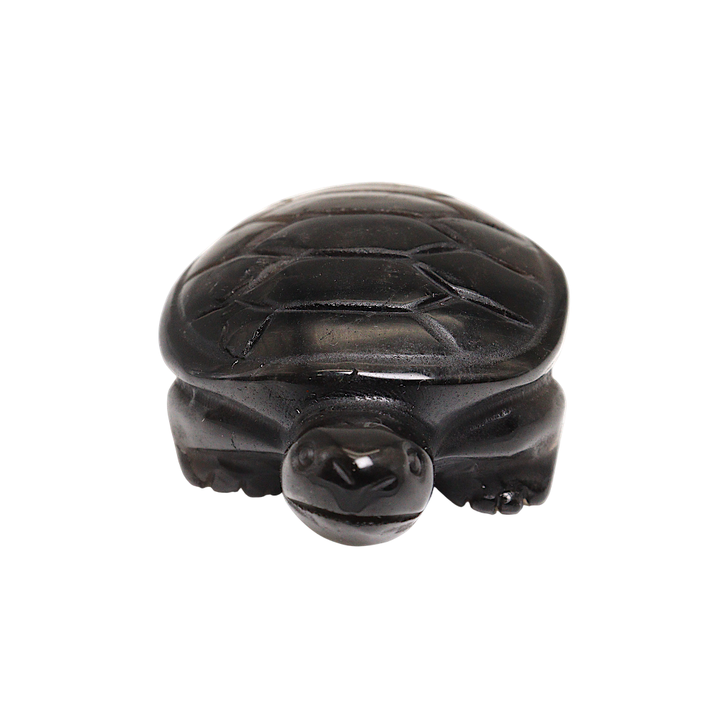 Smoky Quartz Turtle Carving