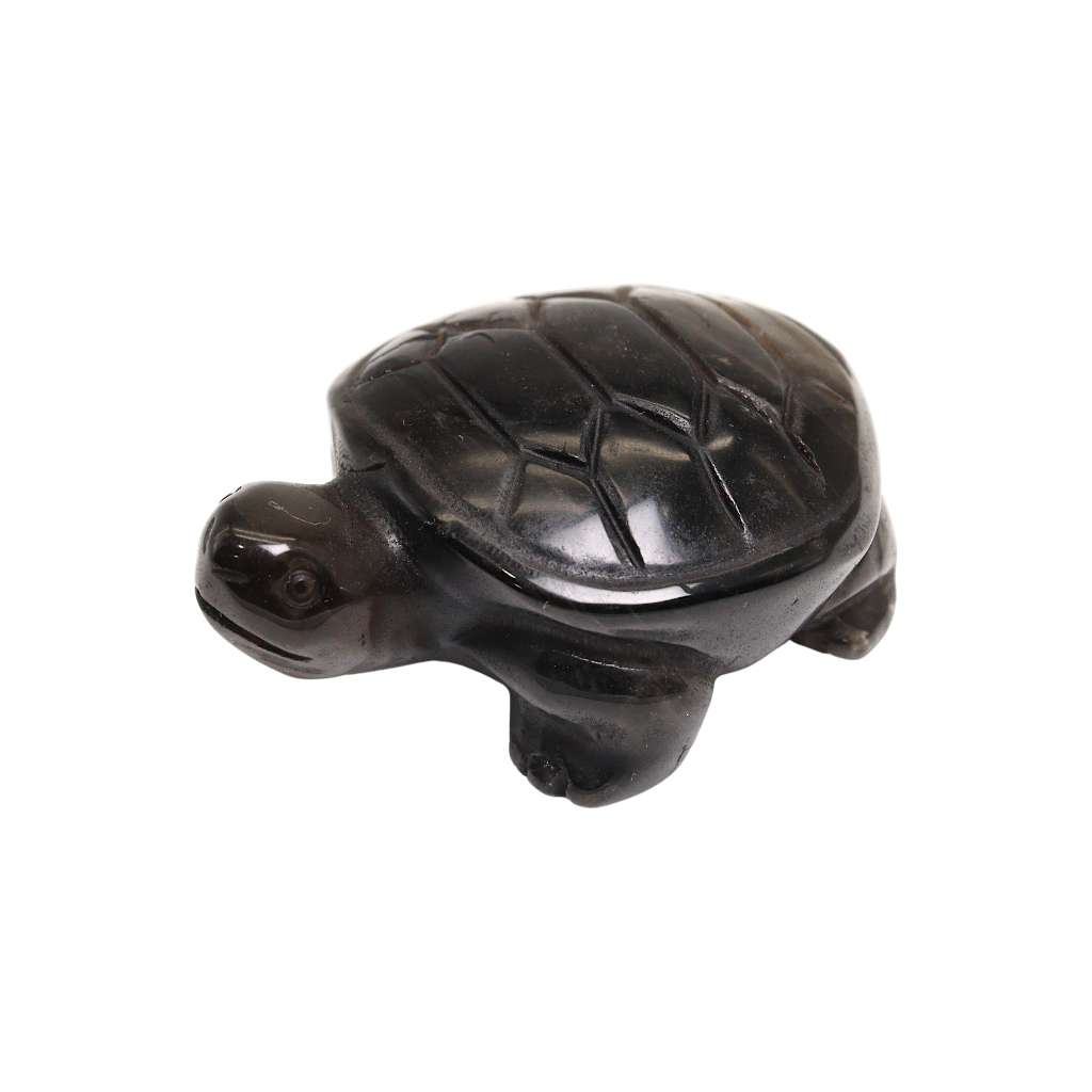 Smoky Quartz Turtle Carving
