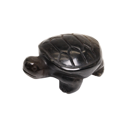 Smoky Quartz Turtle Carving
