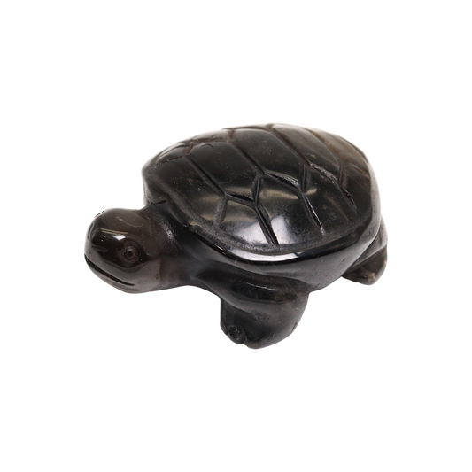Smoky Quartz Turtle Carving