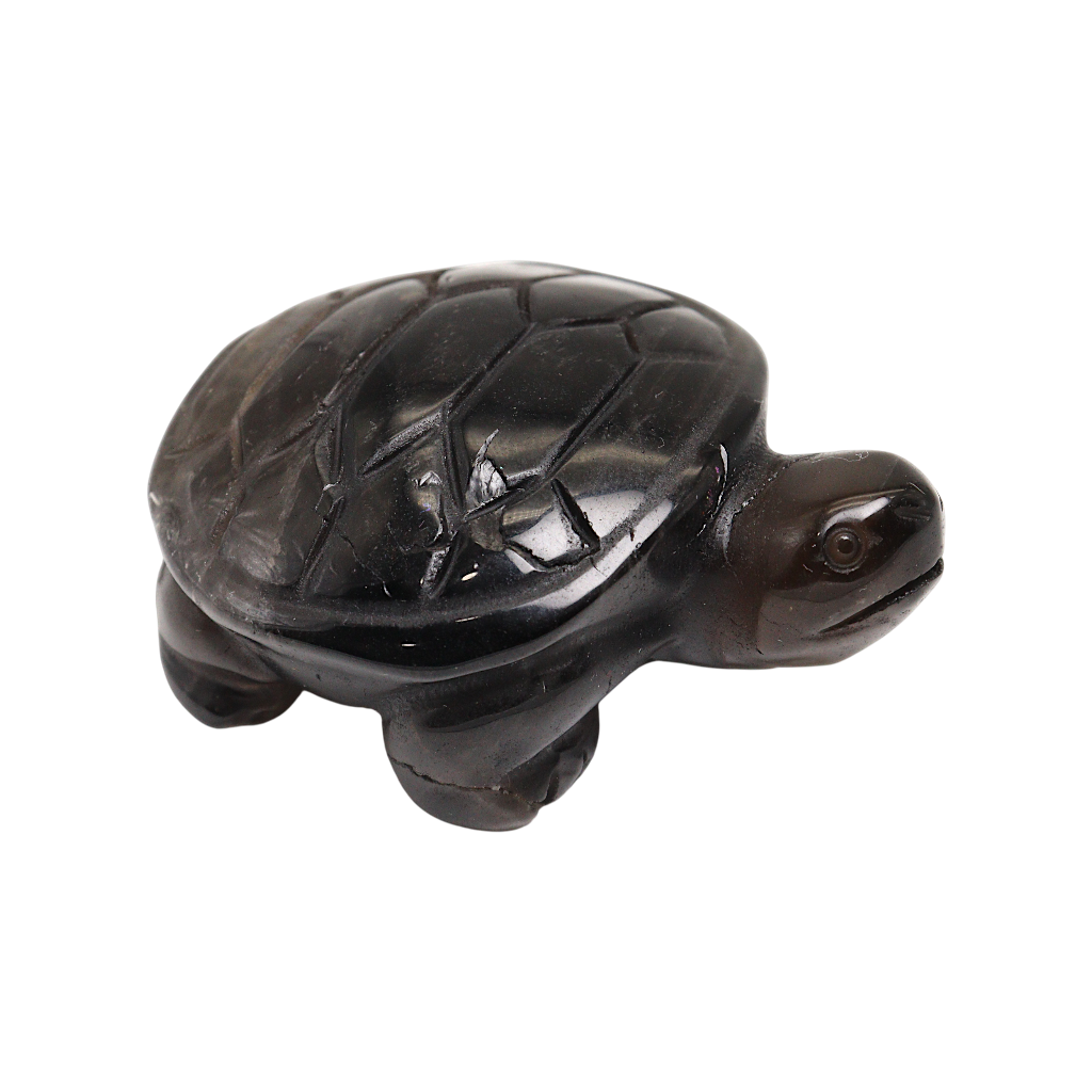 Smoky Quartz Turtle Carving