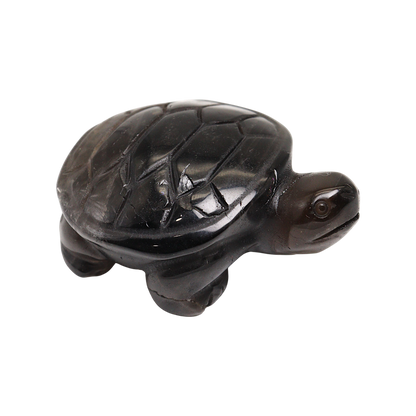 Smoky Quartz Turtle Carving